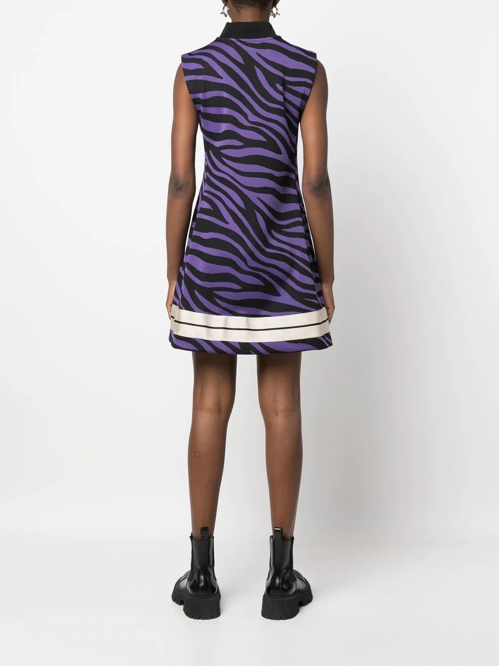 zebra-print shift minidress - 4