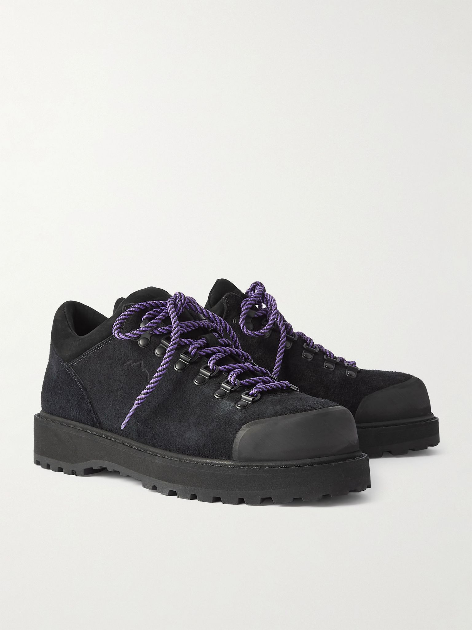 Cornaro Rubber-Trimmed Suede Sneakers Black - 4