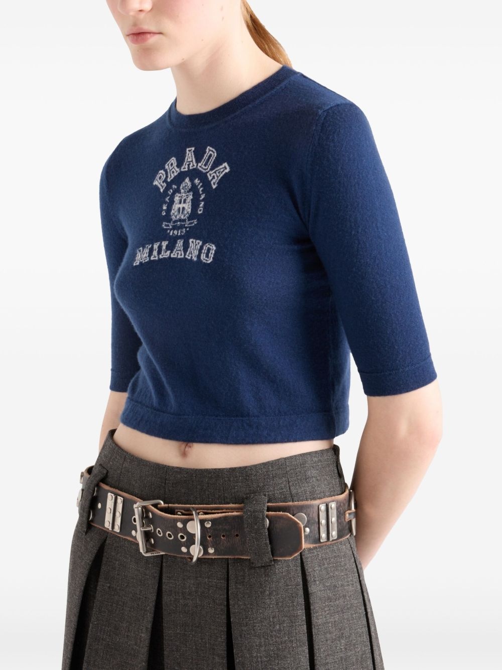 logo-intarsia cashmere jumper - 4