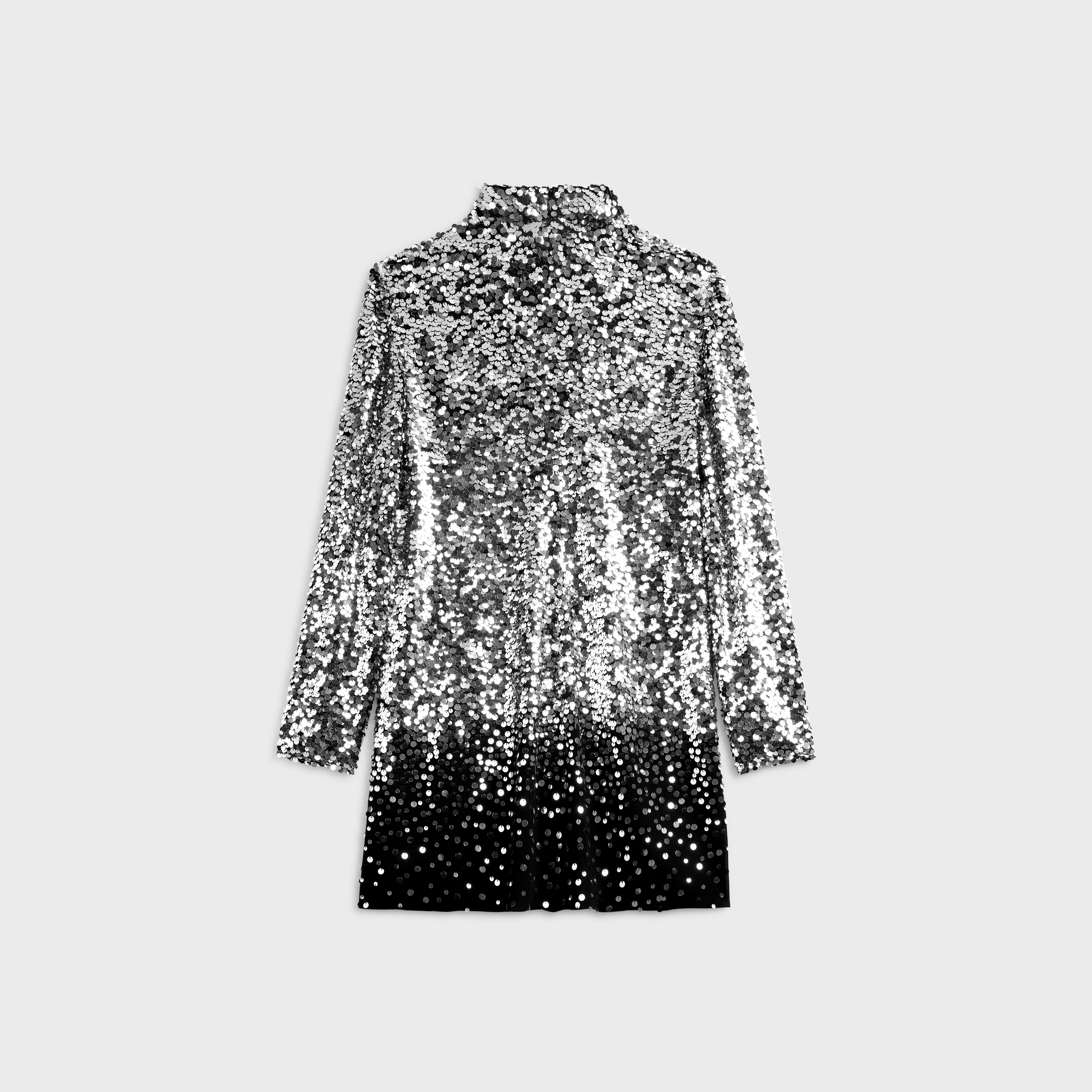 embroidered mini dress in silk georgette - 2