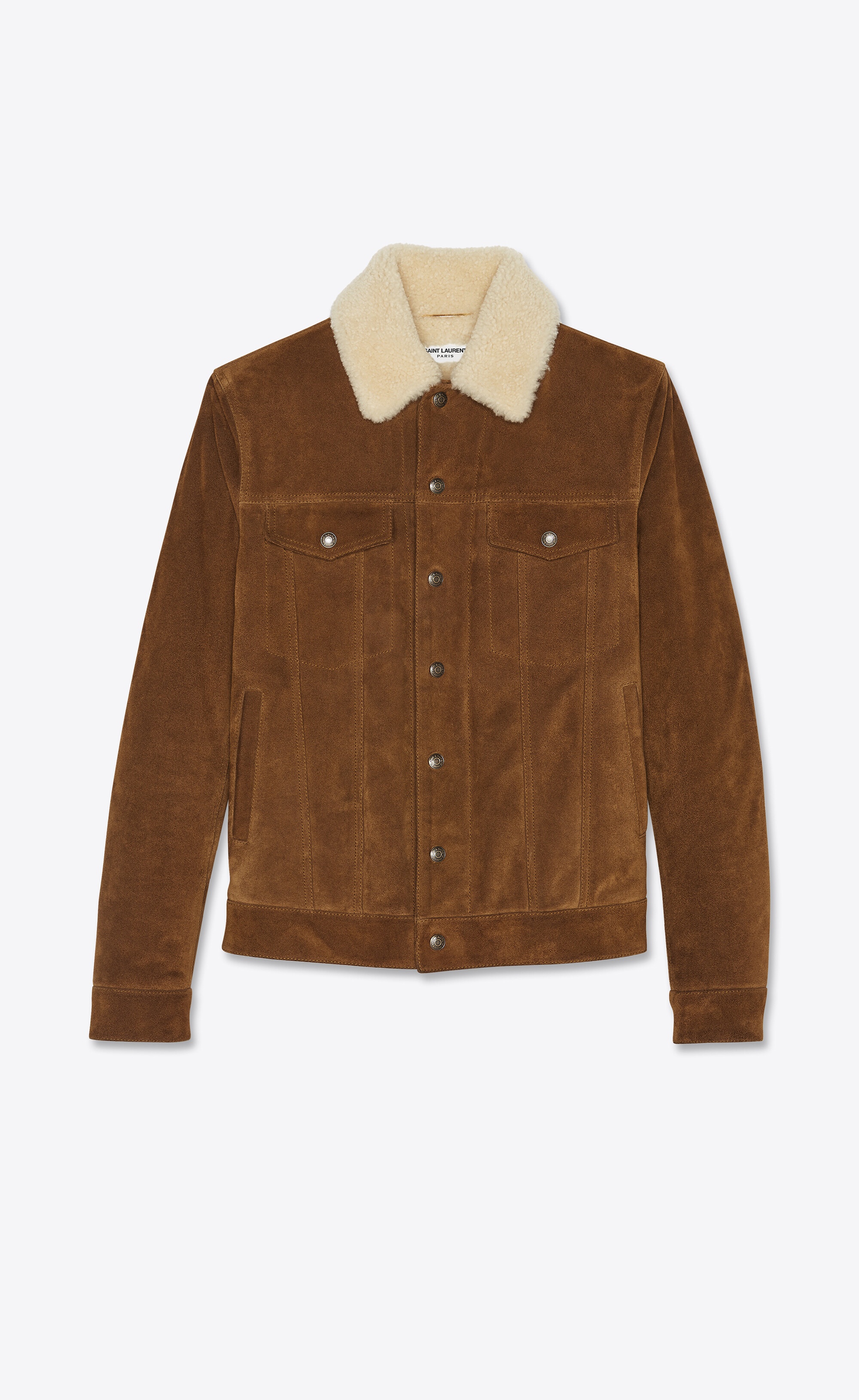 short jacket in suede and shearling - 1