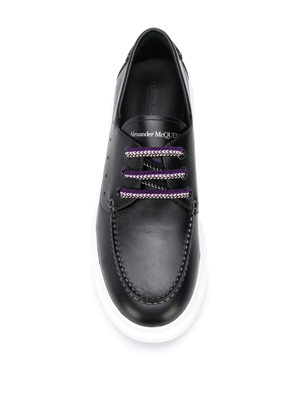 chunky rubber sole lace-up shoes - 4