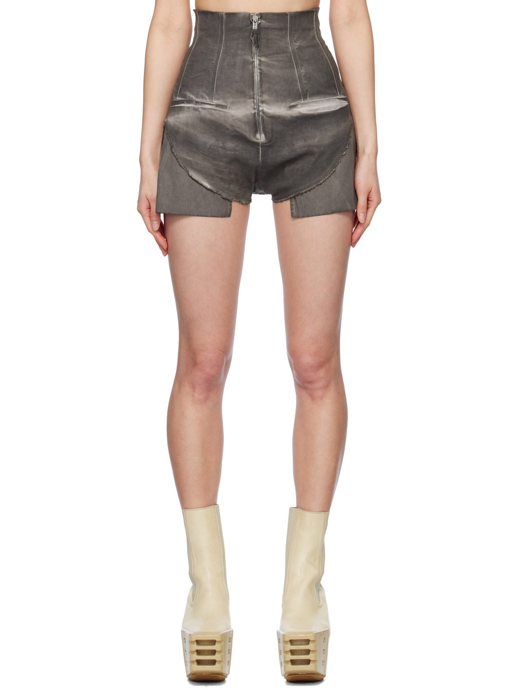 Gray Hollywood Dirt Cutoffs Denim Shorts - 1