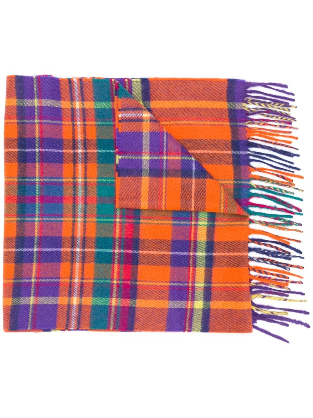 plaid cashmere scarf - 1