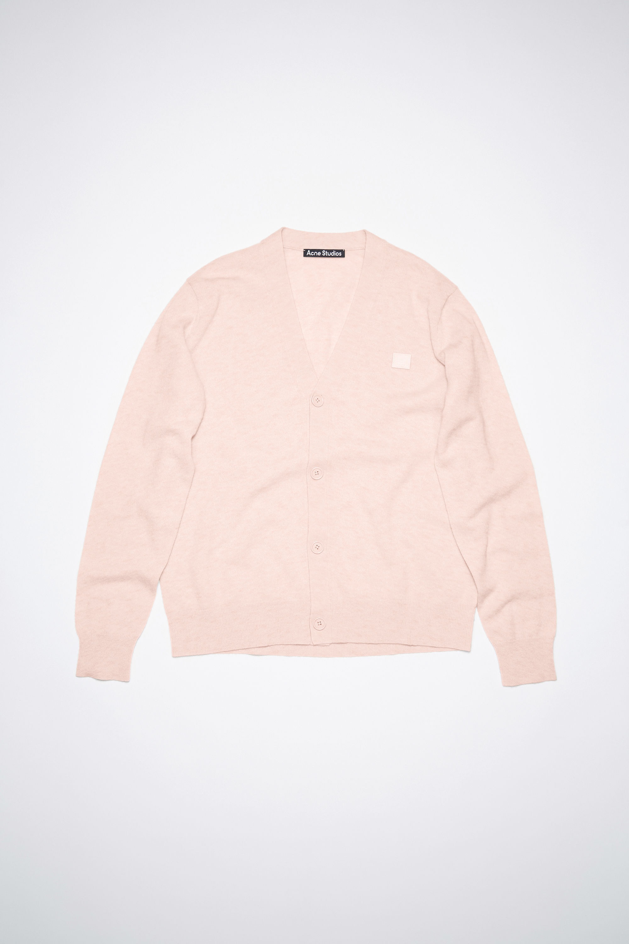 Wool v-neck sweater - Faded pink melange - 4