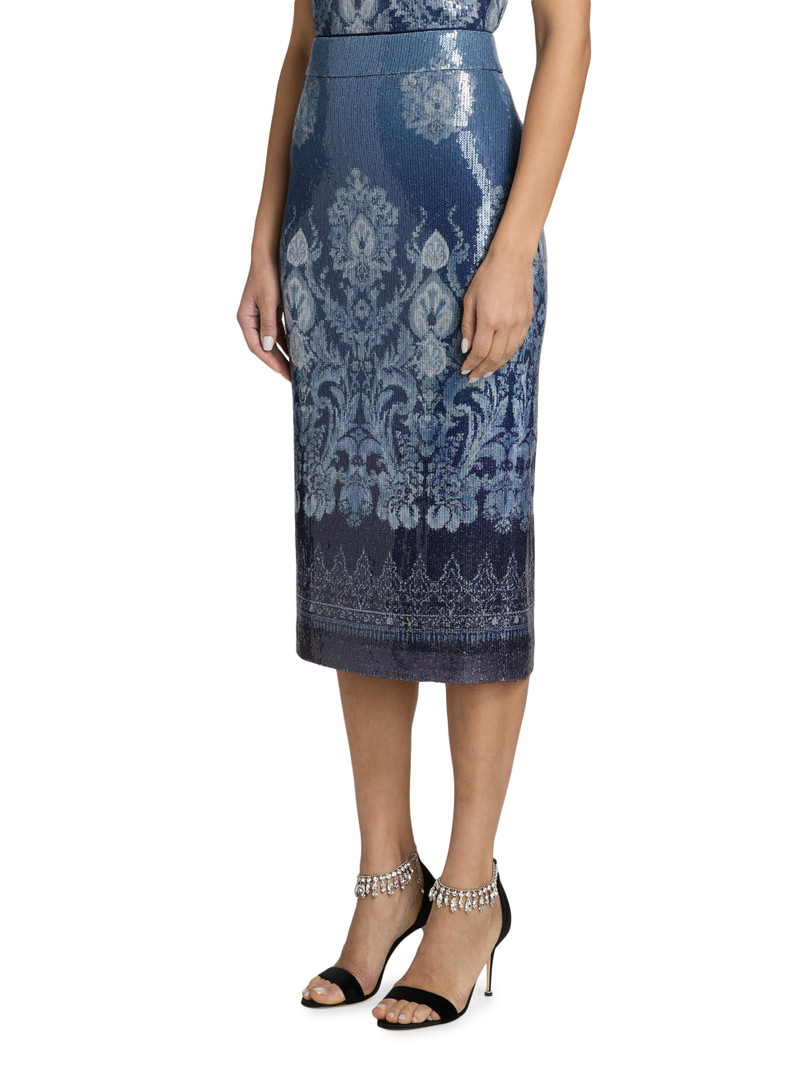 Women's Whitney Sequined Midi-Skirt - Blue Sequin 4
