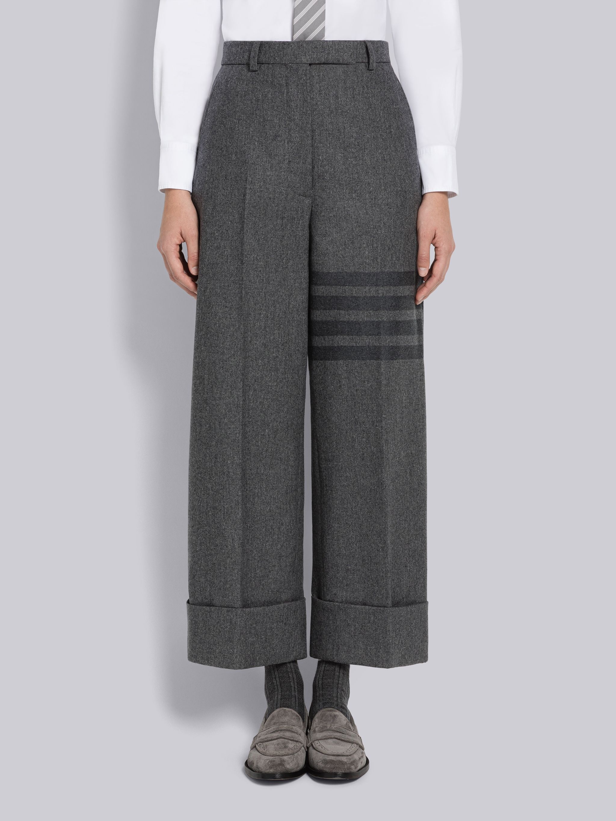 Flannel 4-Bar Straight Leg Trouser - 1