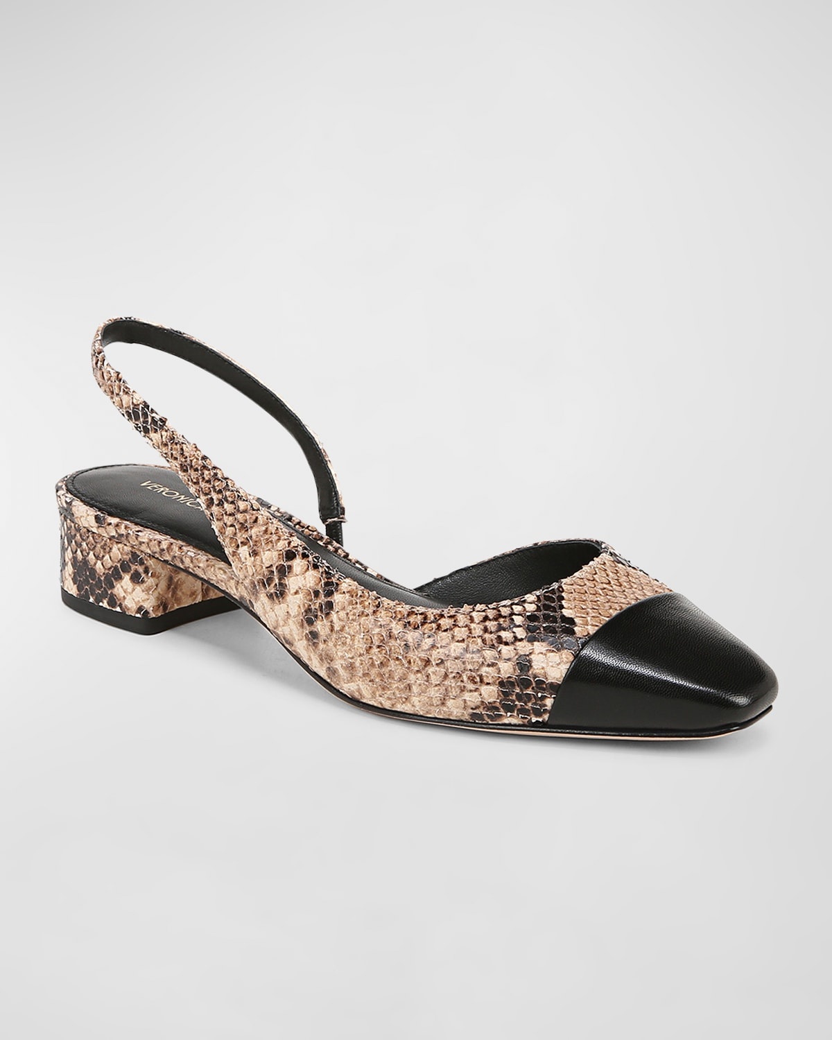 Cecile Embossed Leather Slingback Flats - 2