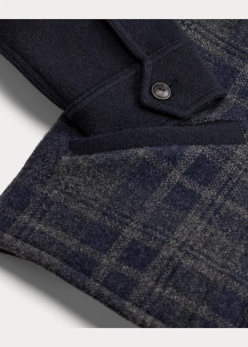 Plaid Wool Sweater Jacket 5