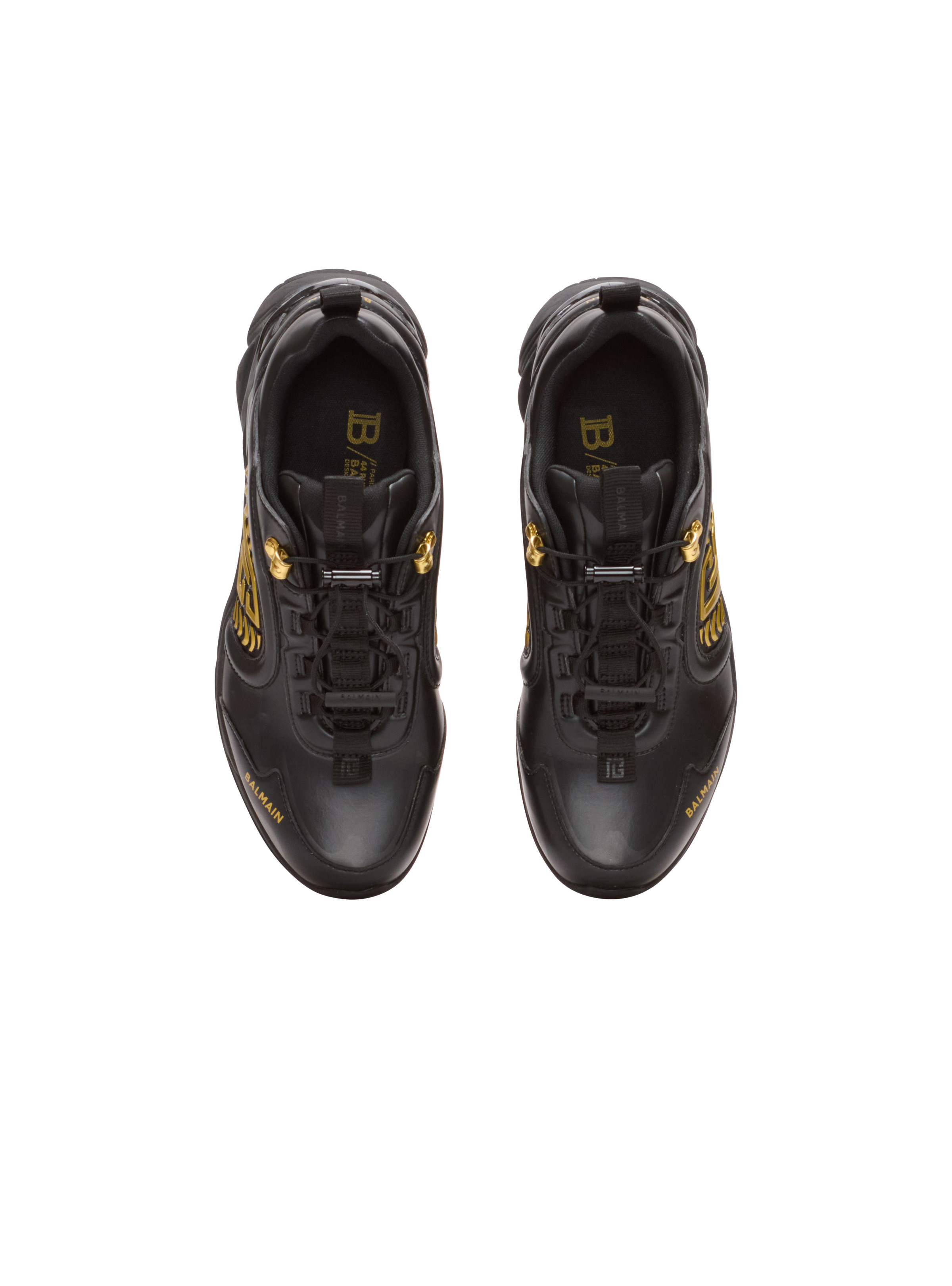 Cosmic Dust glazed leather trainers - 3