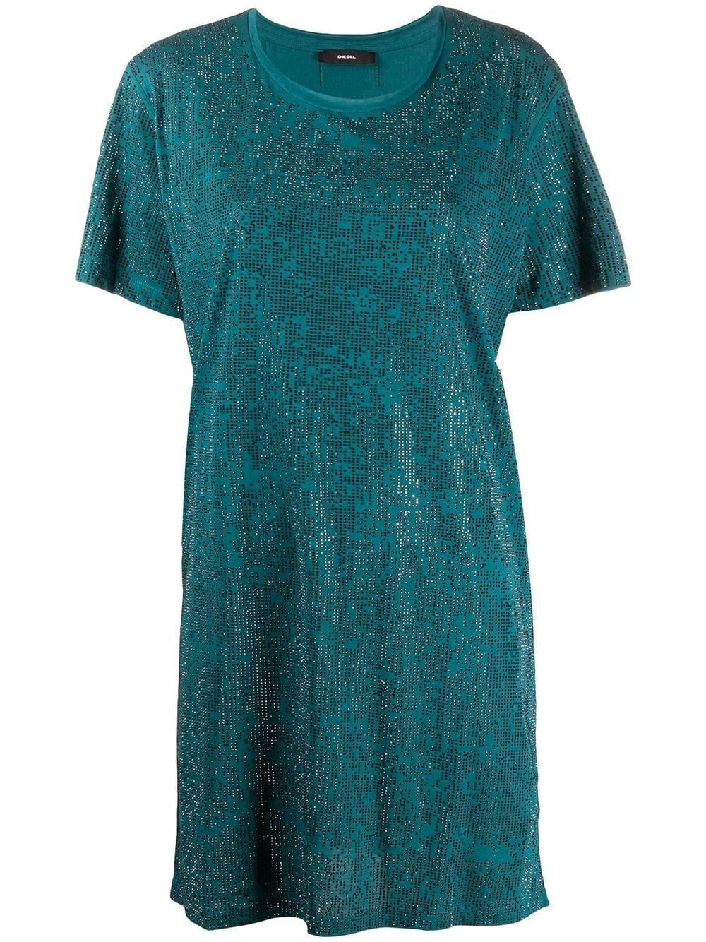 crystal-embellished T-shirt dress - 1