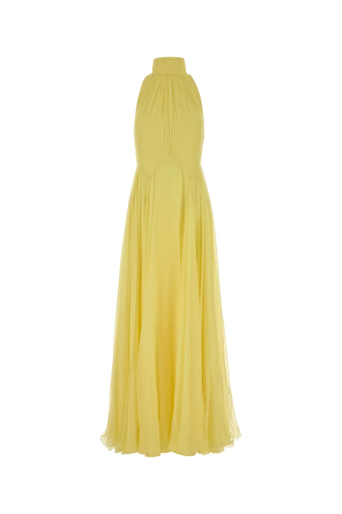 Givenchy Women Yellow Chiffon Long Dress - 1