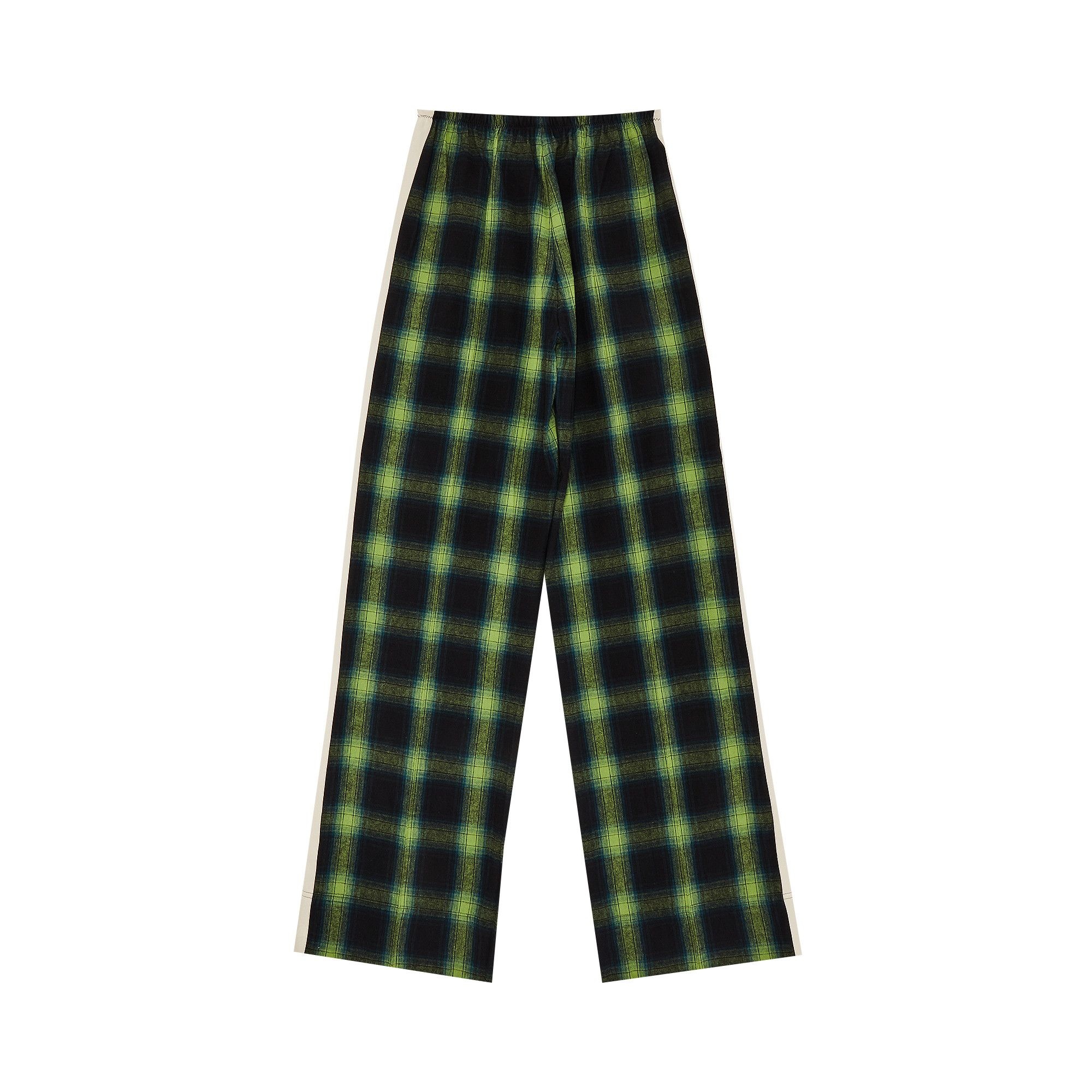 Palm Angels Classic Logo Check Loose Pants 'Green/Off White' - 2