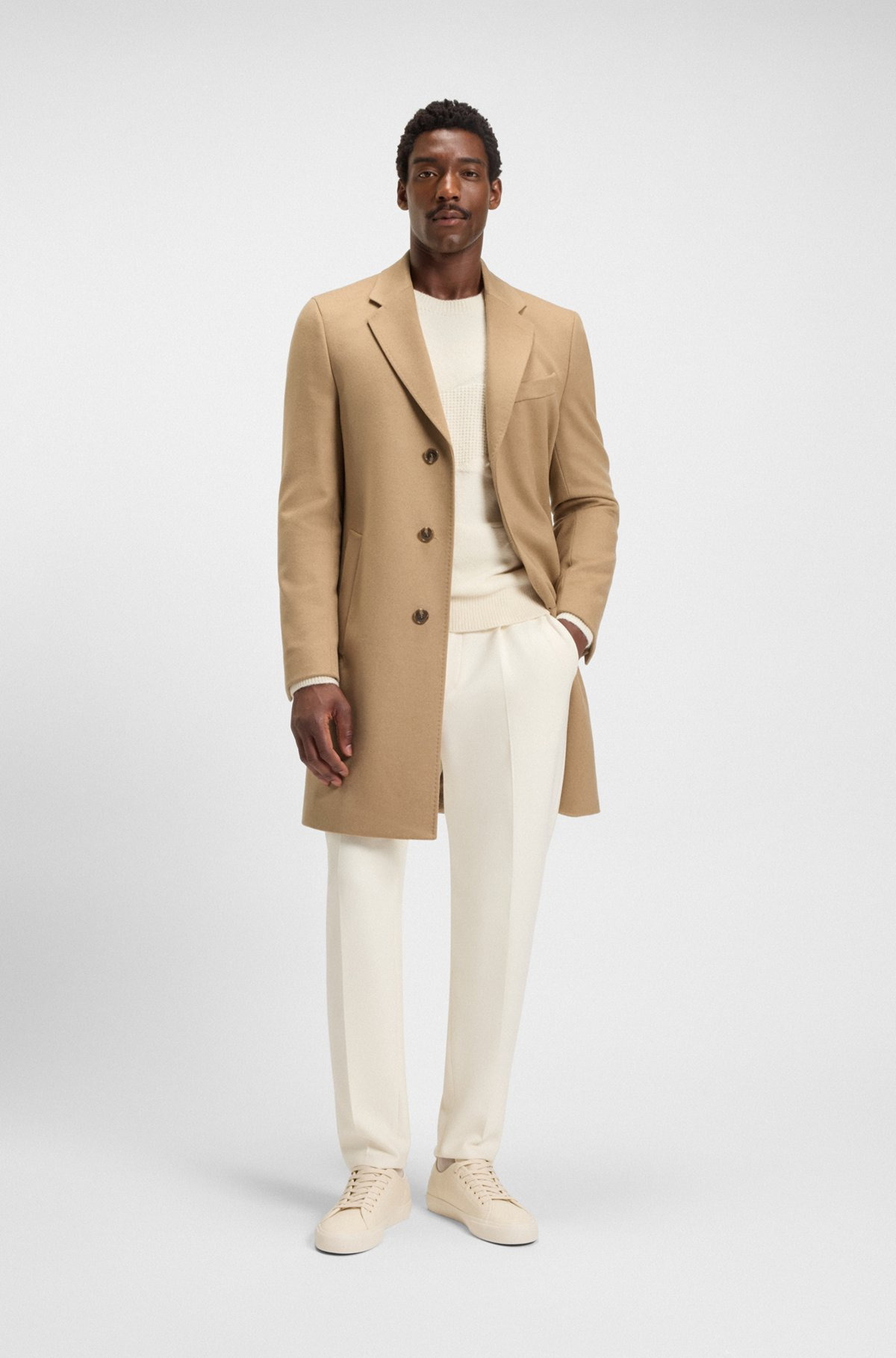 REGULAR-FIT WOOL AND CASHMERE COAT - 4