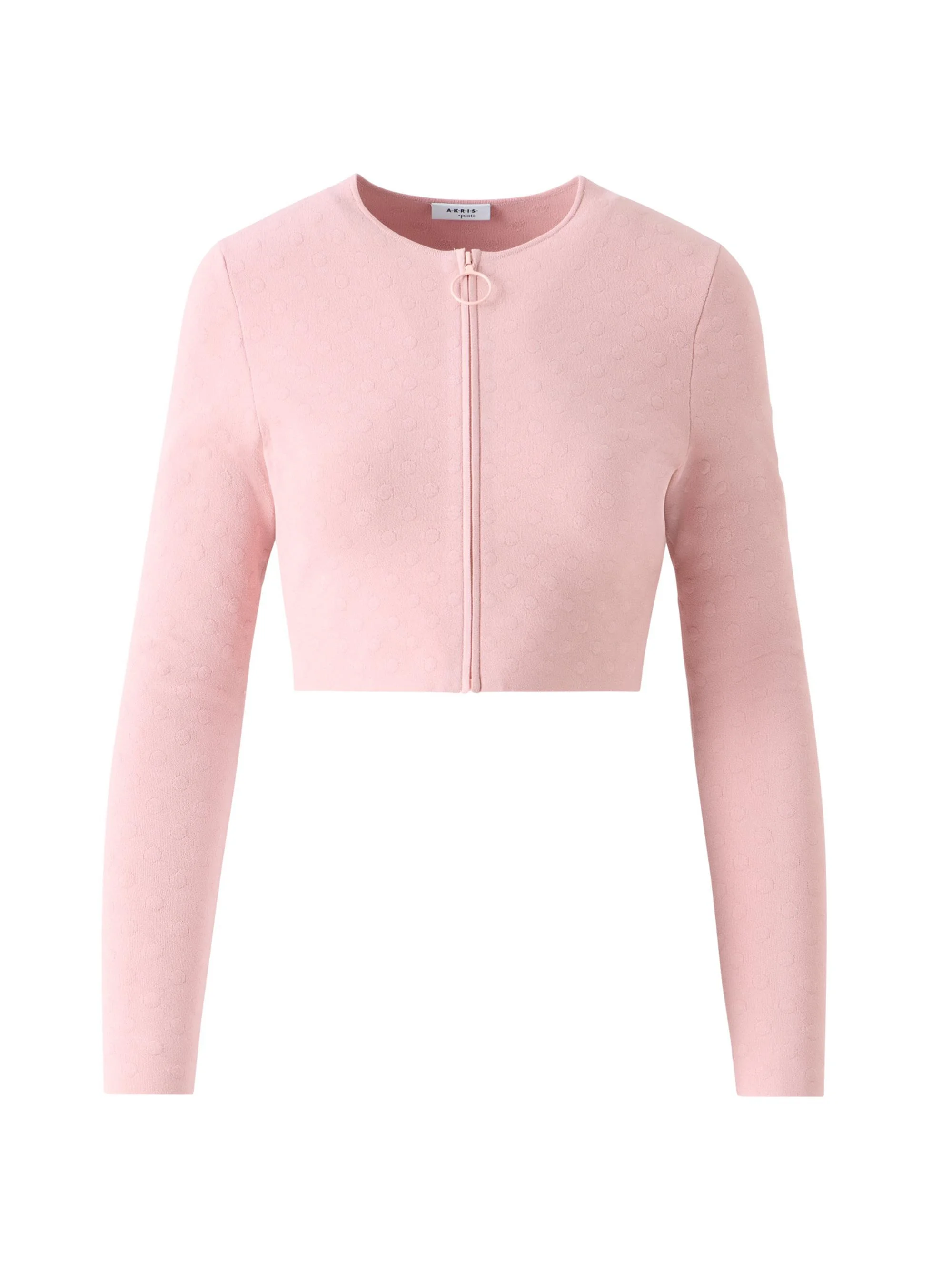Women's Intarsia Dot Crop Cardigan - Rose - 1