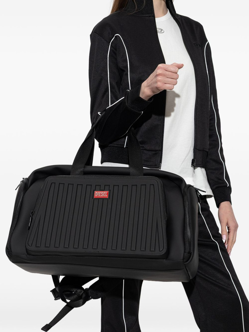 Diesel ribbed logo-patch holdalls bag outlook