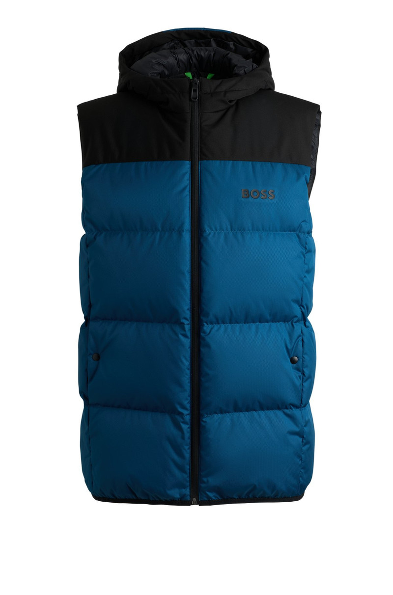 WATER-REPELLENT DOWN GILET WITH LOGO PRINT 1