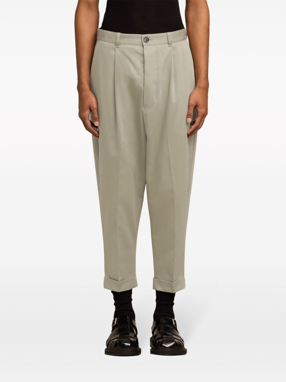 pressed-crease tapered trousers - 5