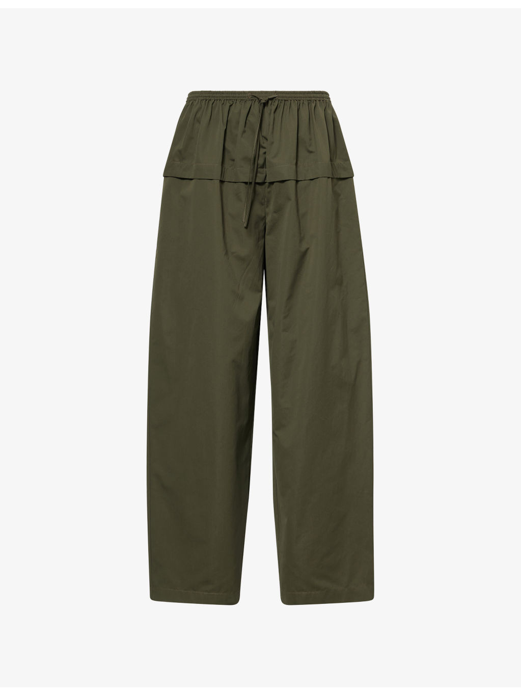 Peplum Wide-Leg Cotton-Poplin Trousers - 1