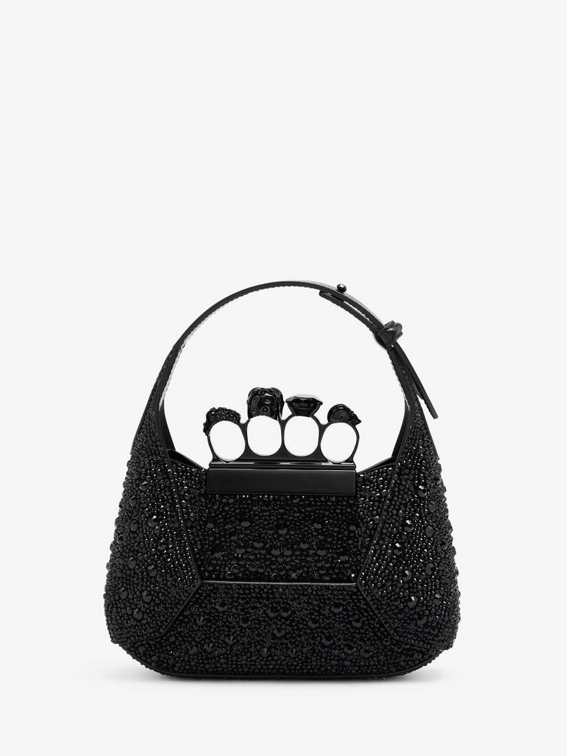 Women's The Jewelled Hobo Mini Bag in Black - 4