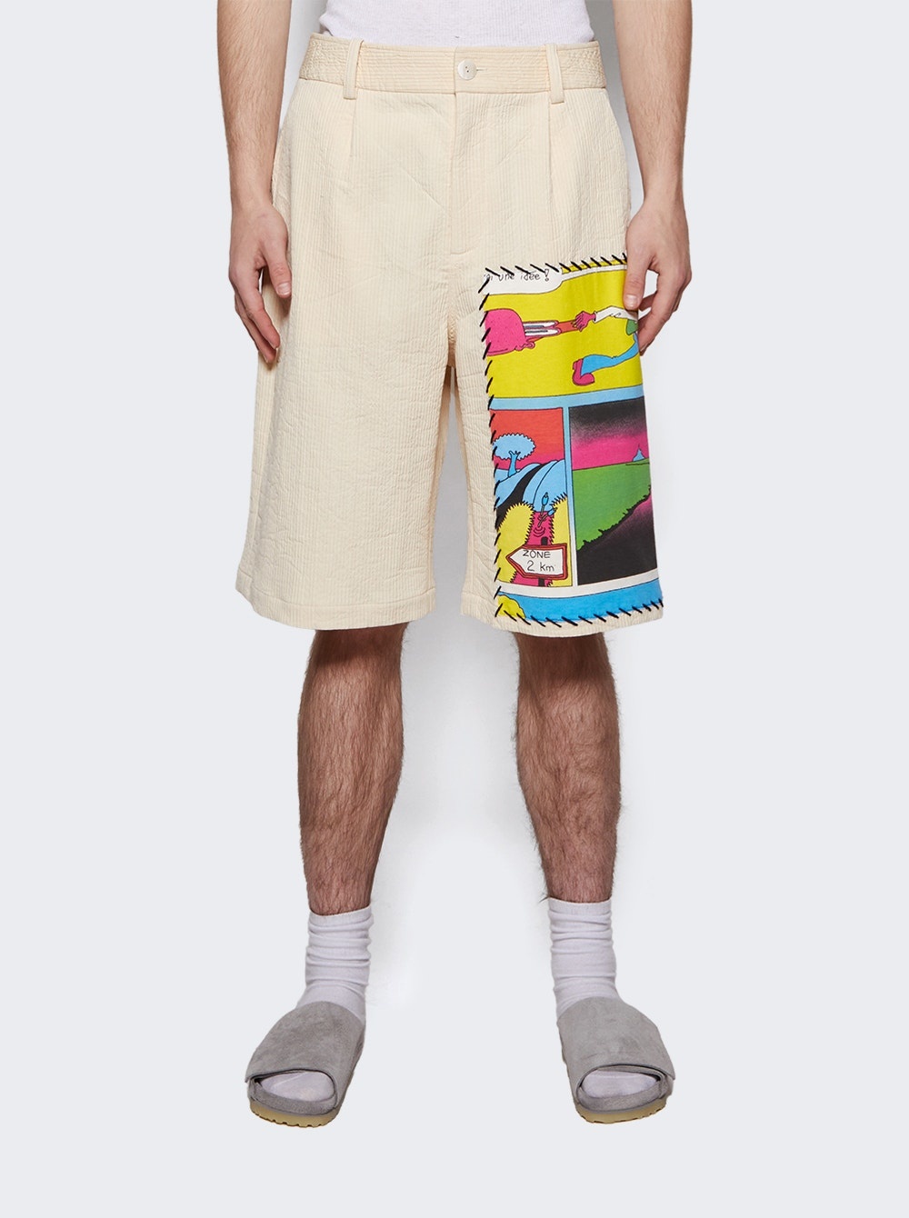 Ripple Pleat Virot Short Ivory - 3