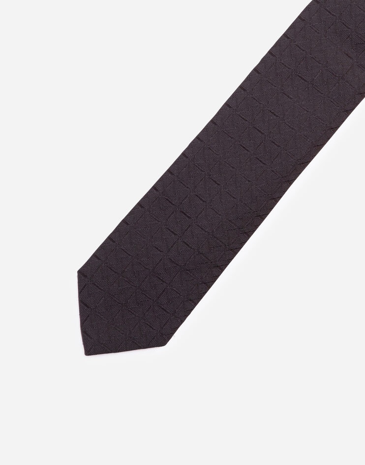 Tie-print silk jacquard blade tie (6 cm) - 3