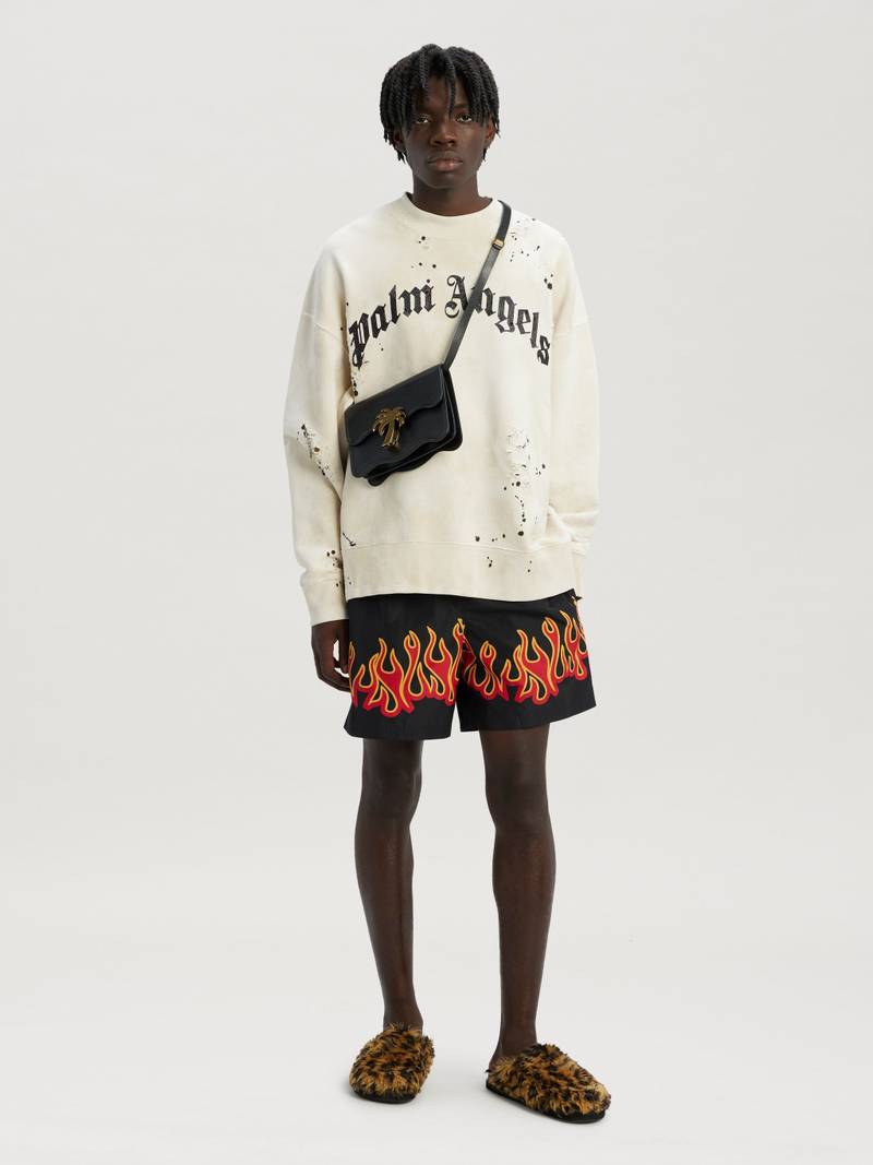 Palm Angels GLITTERED LOGO SWEATSHIRT outlook