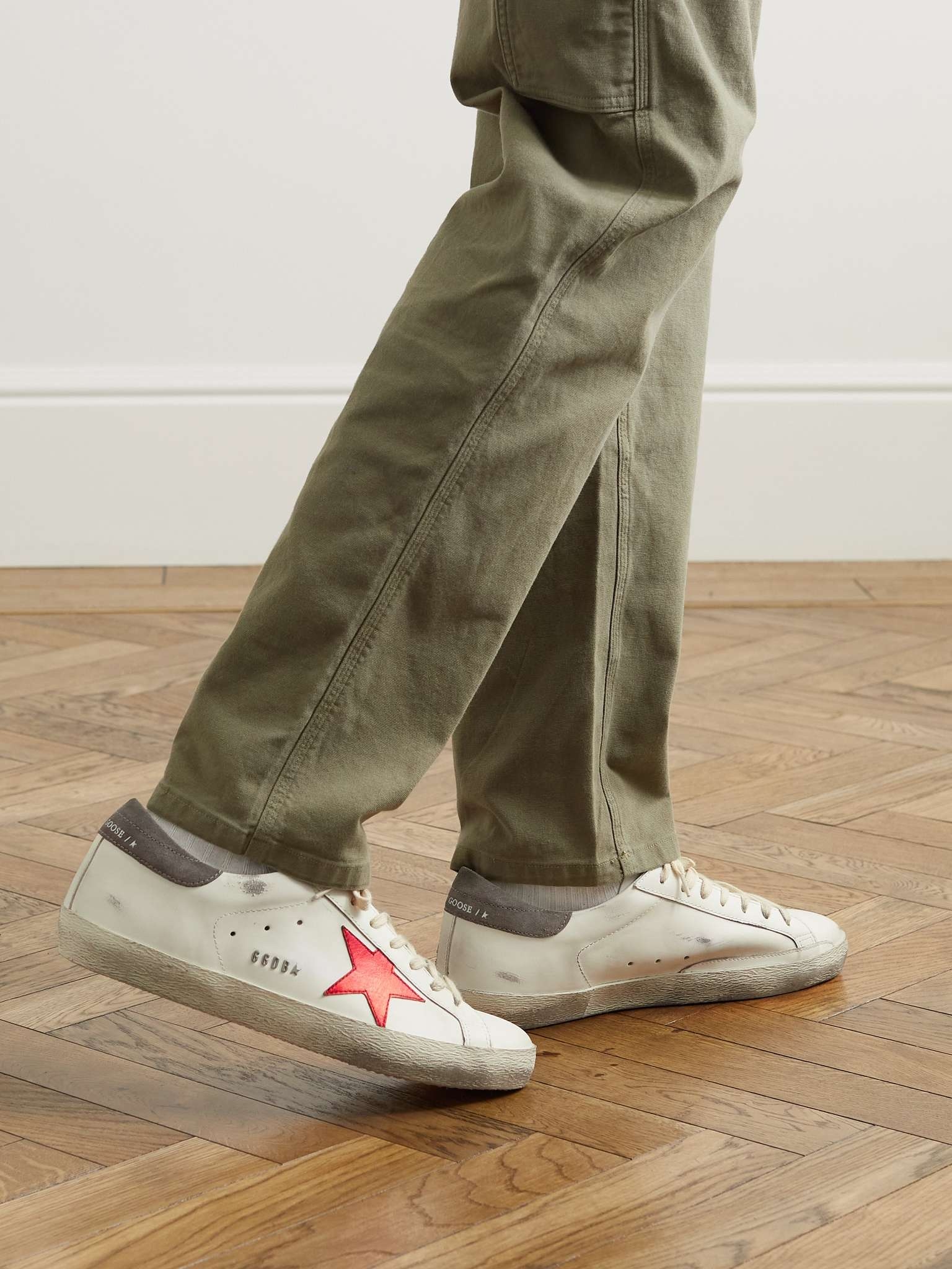 Superstar Distressed Leather and Suede Sneakers - 3