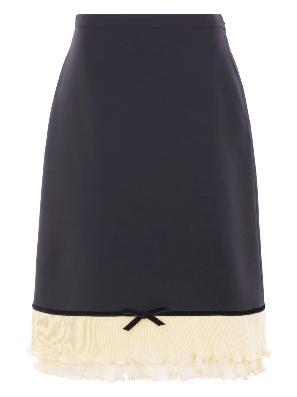 pleated-trim bow skirt - 1