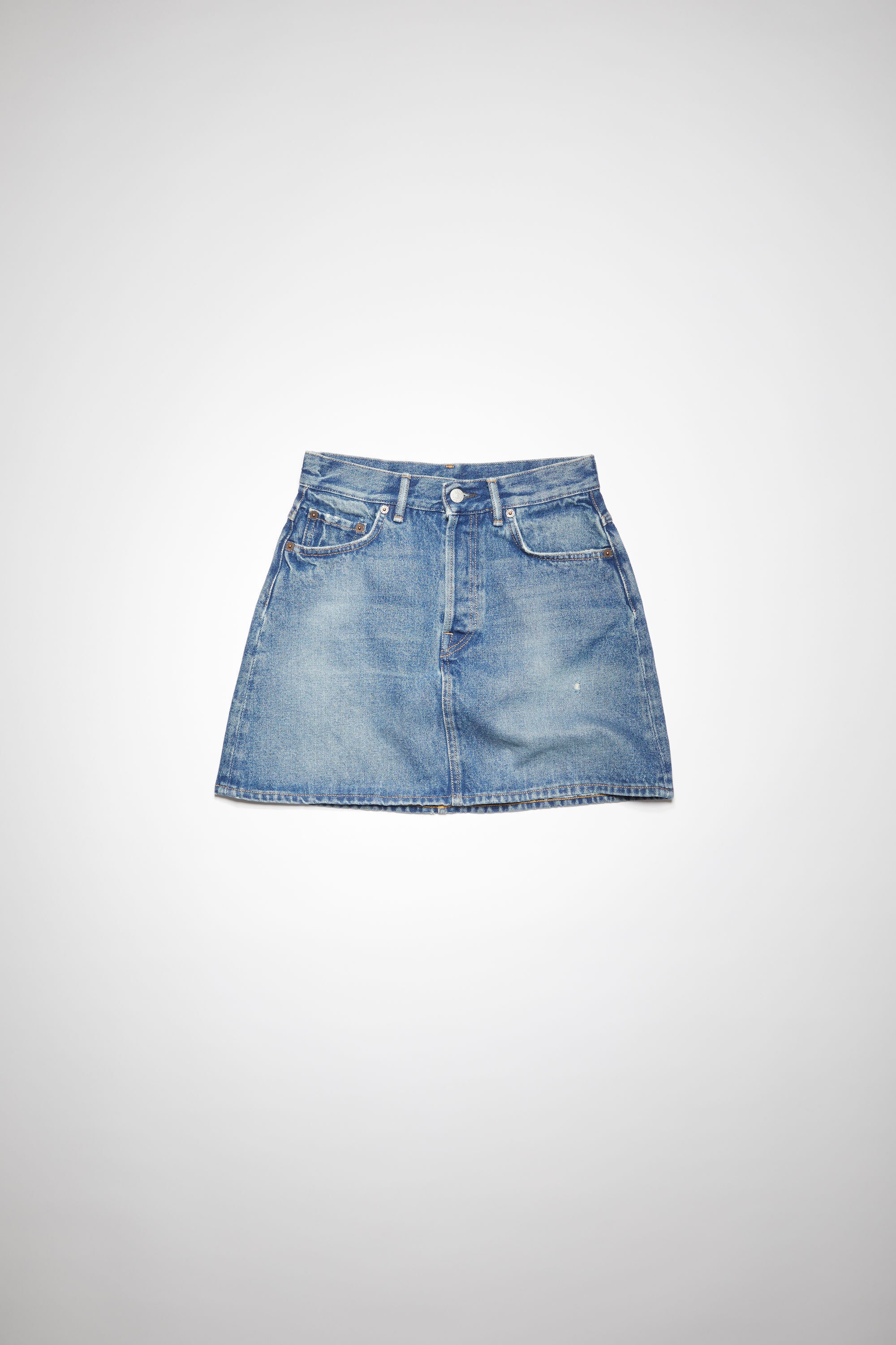 Denim mini skirt - Mid Blue - 1