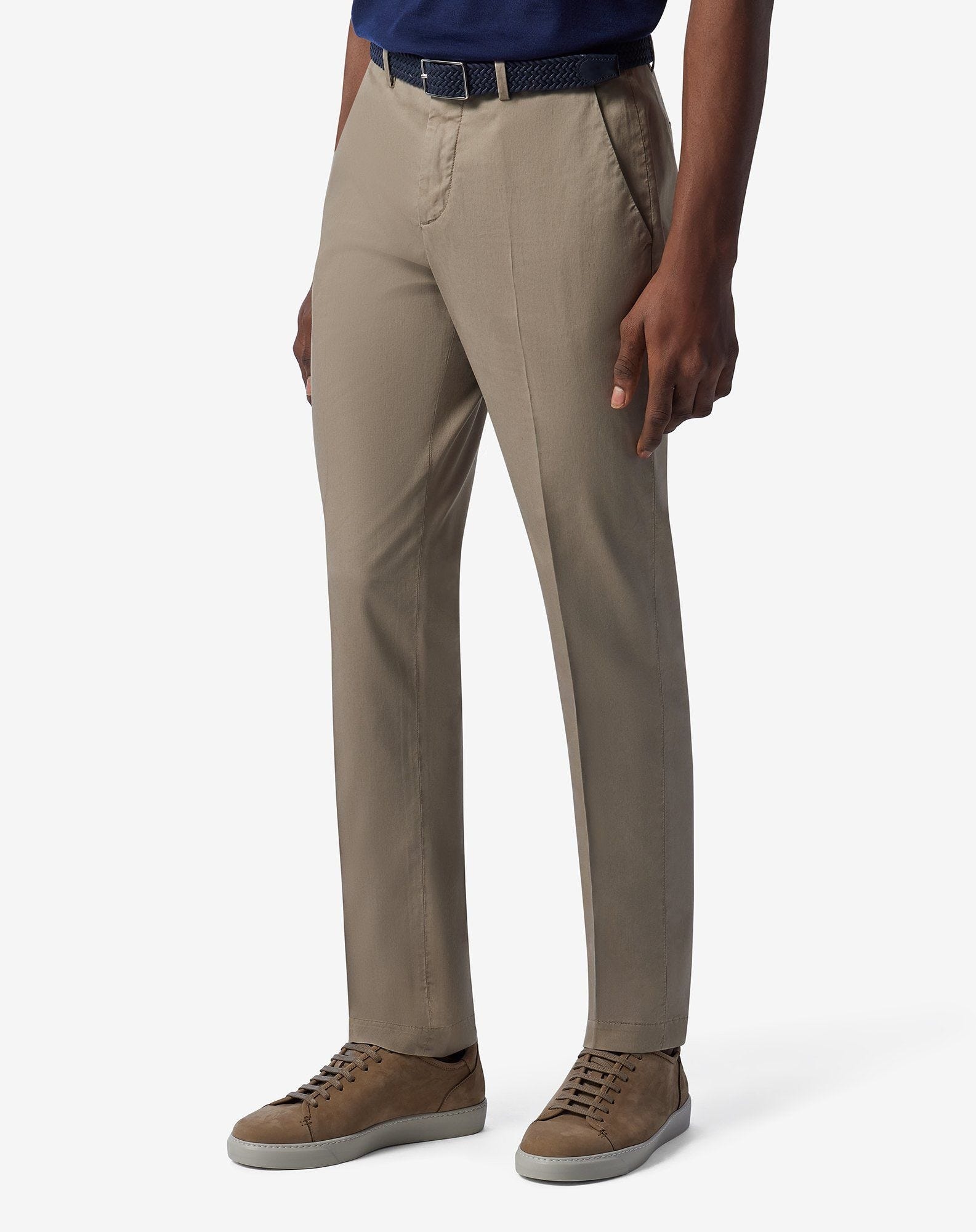 Beige stretch gabardine chinos - 3