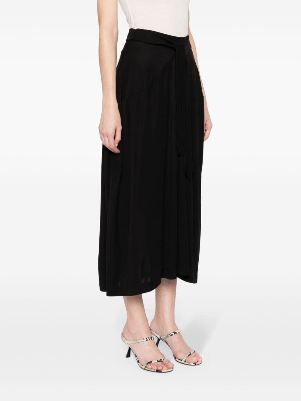 draped jersey midi skirt - 3