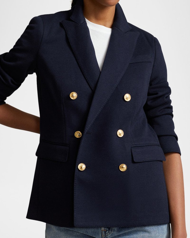 Double-Breasted Knit Blazer 6
