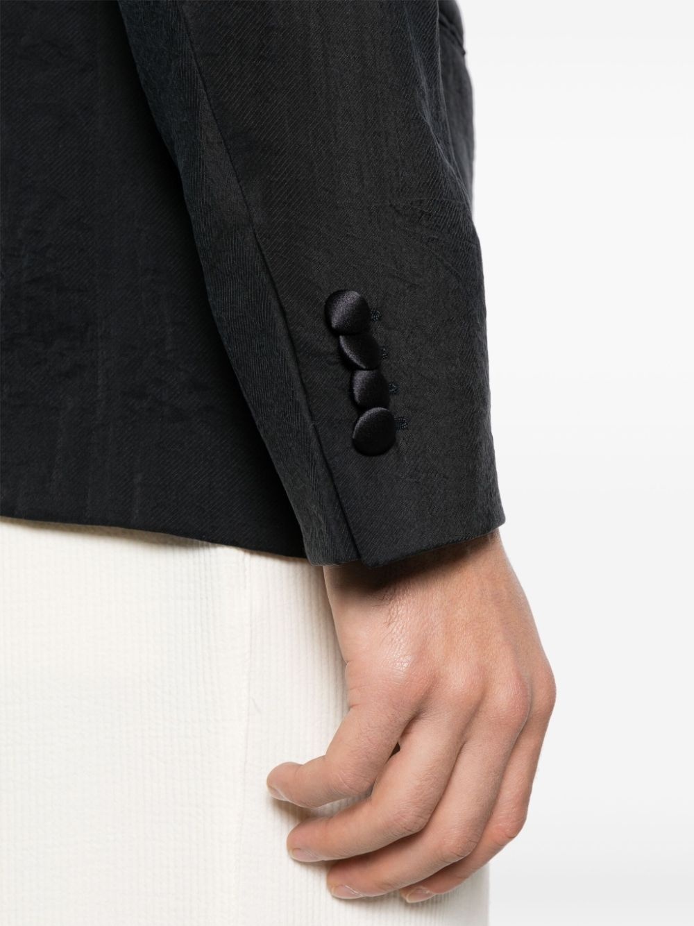 crease-effect single-breasted blazer - 5