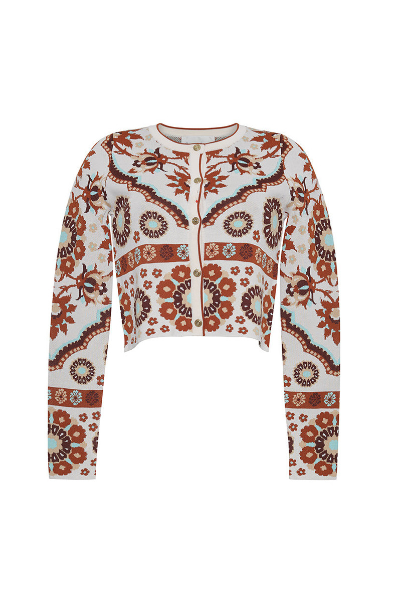 Ila Cardigan Softly Structured, Finished in Tonal Jacquard 1