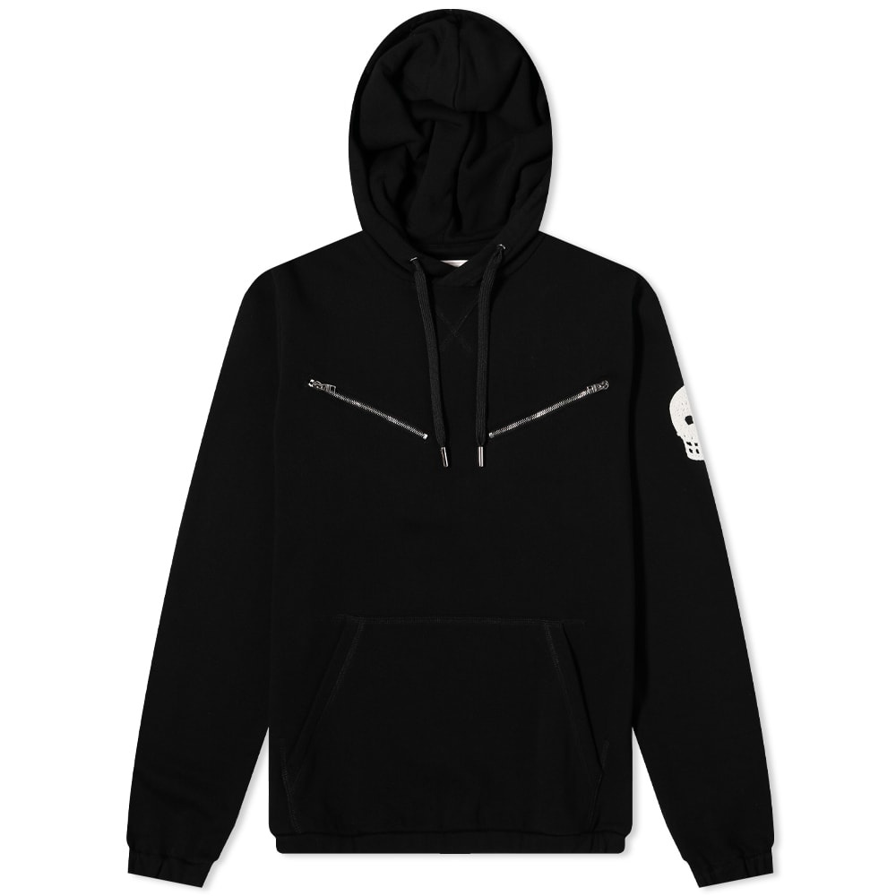 Alexander McQueen Zip Skull Patch Popover Hoody - 1