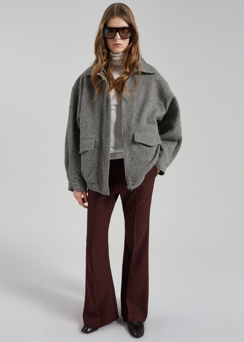 Vanves Wool Blouson Jacket - Grey Melange 3