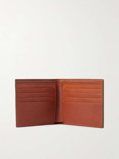 SAINT LAURENT Leather-Trimmed Monogrammed Coated-Canvas Billfold Wallet outlook