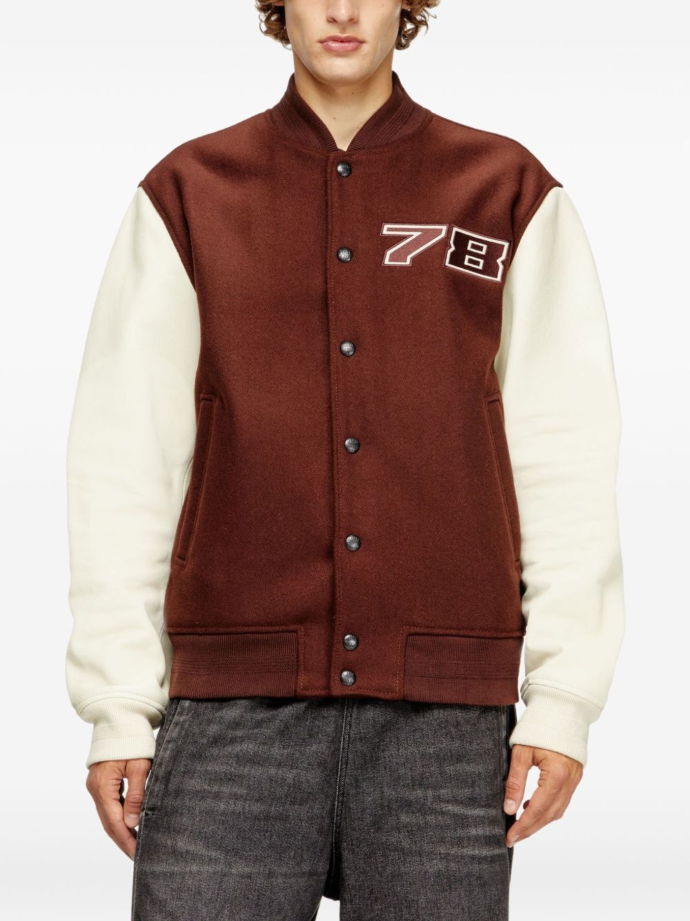 wool-blend varsity jacket - 3