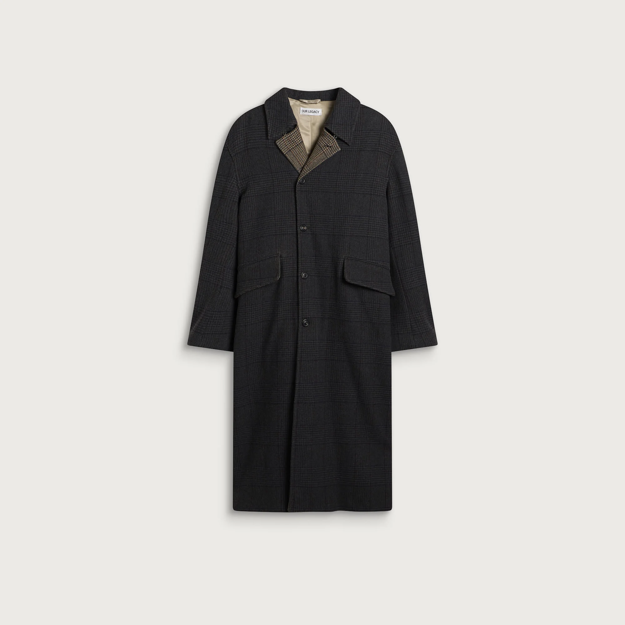 Our Legacy Bishop Check Tempered Wool Collapse Carcoat - 1