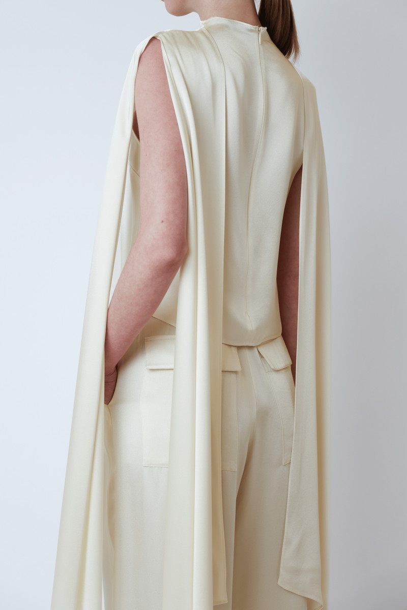 Satin Cape Sleeve Top 4