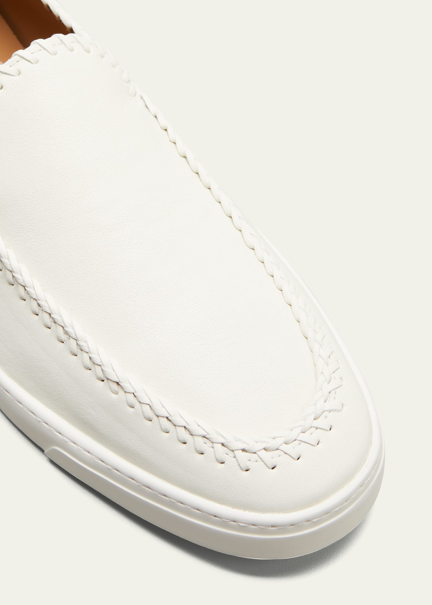 Men's Woven Leather Slip-On Sneakers - 5