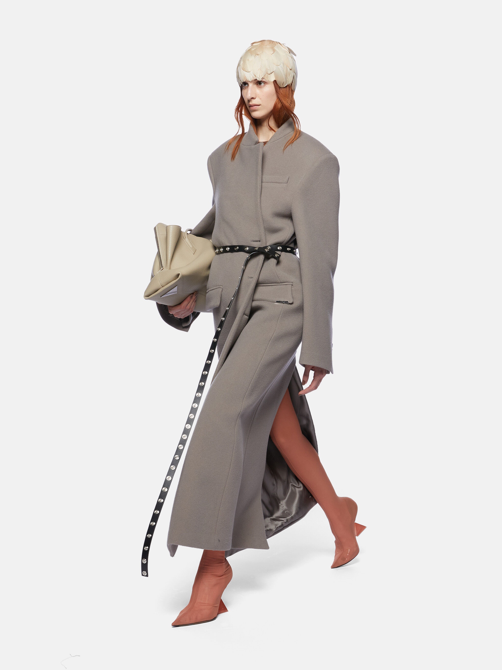 GREY LONG COAT - 4