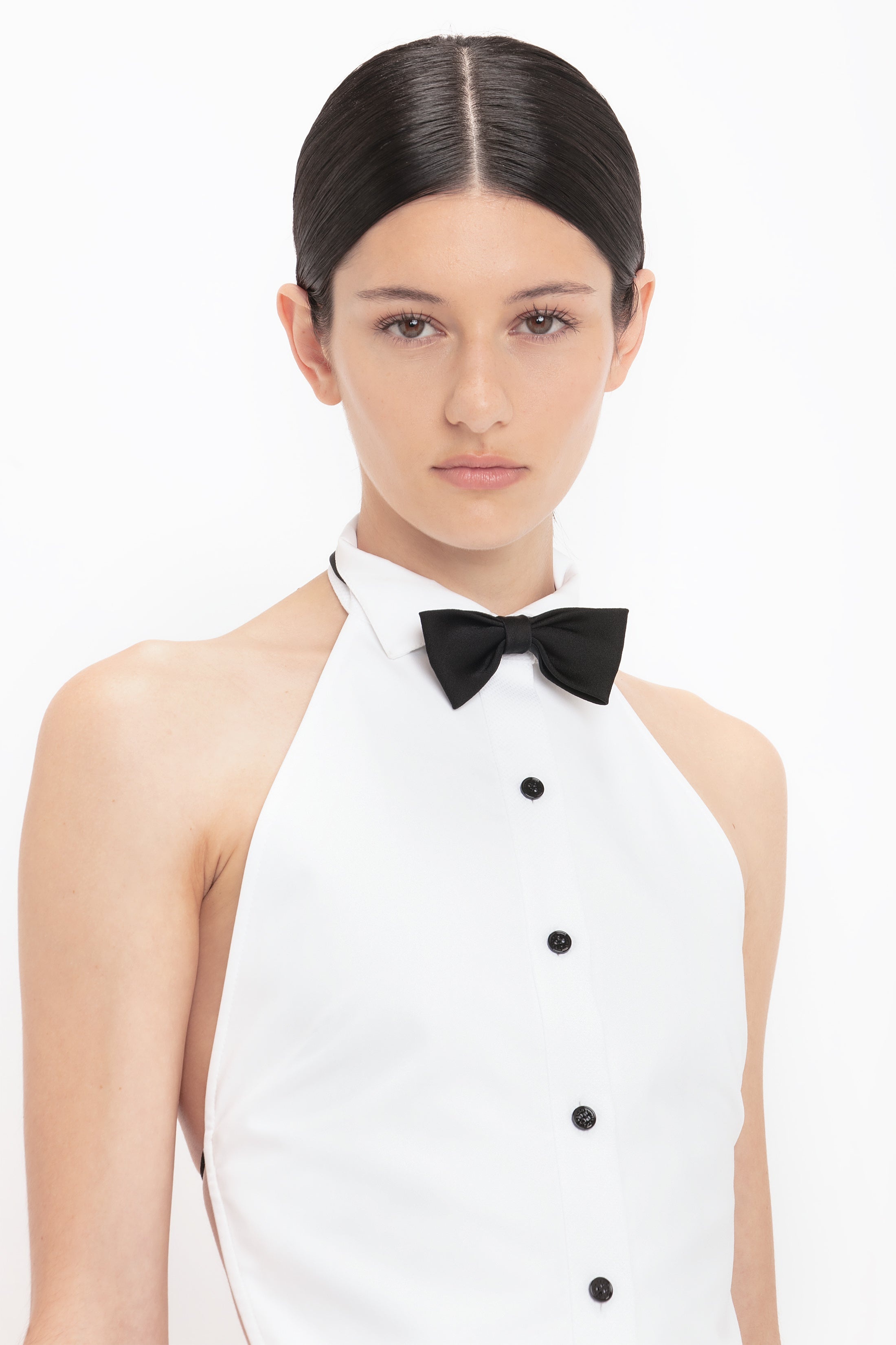 Tuxedo Bib In White - 5