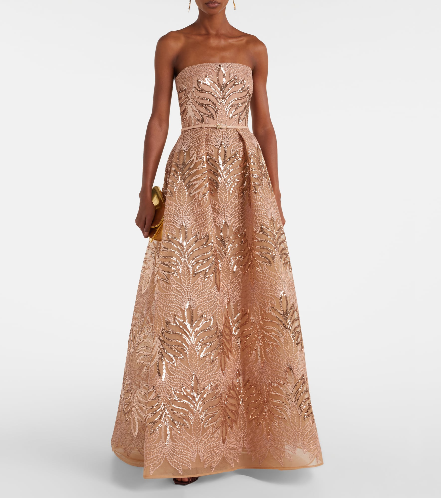 Sequined strapless gown - 2
