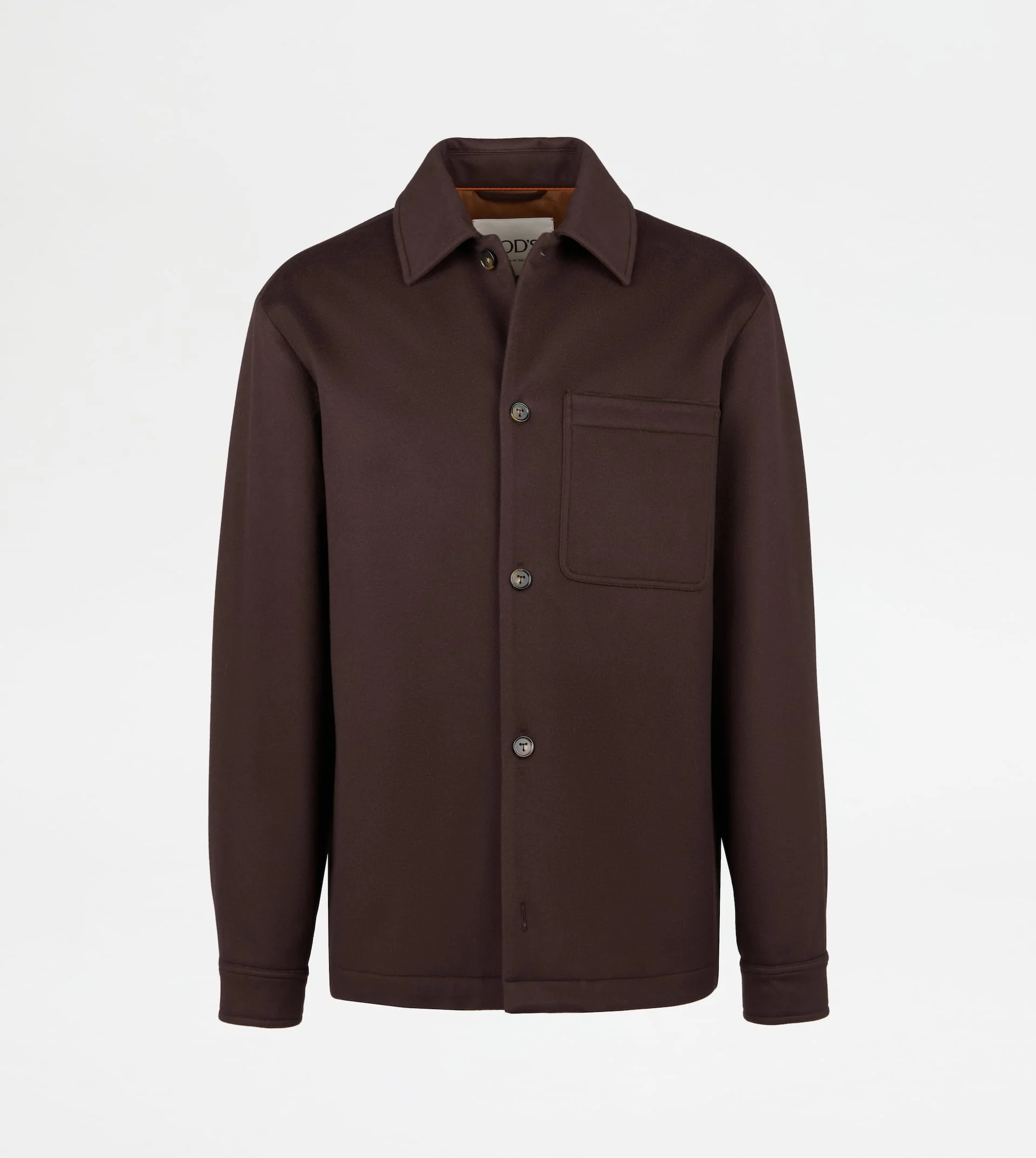 SPIGA SHIRT JACKET IN WOOL DRAP - BROWN - 1