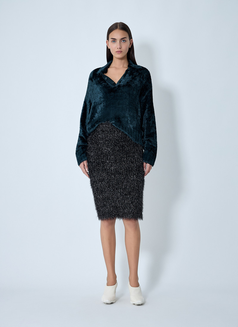 LACOSTE Textured Midi Skirt outlook