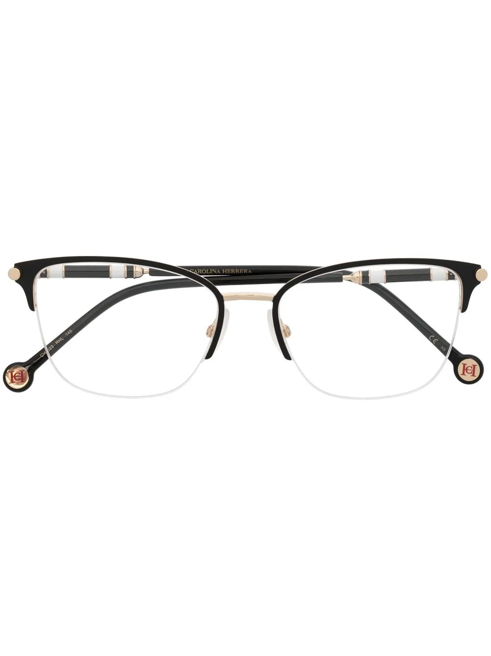 semi-rimless cat-eye glasses - 1