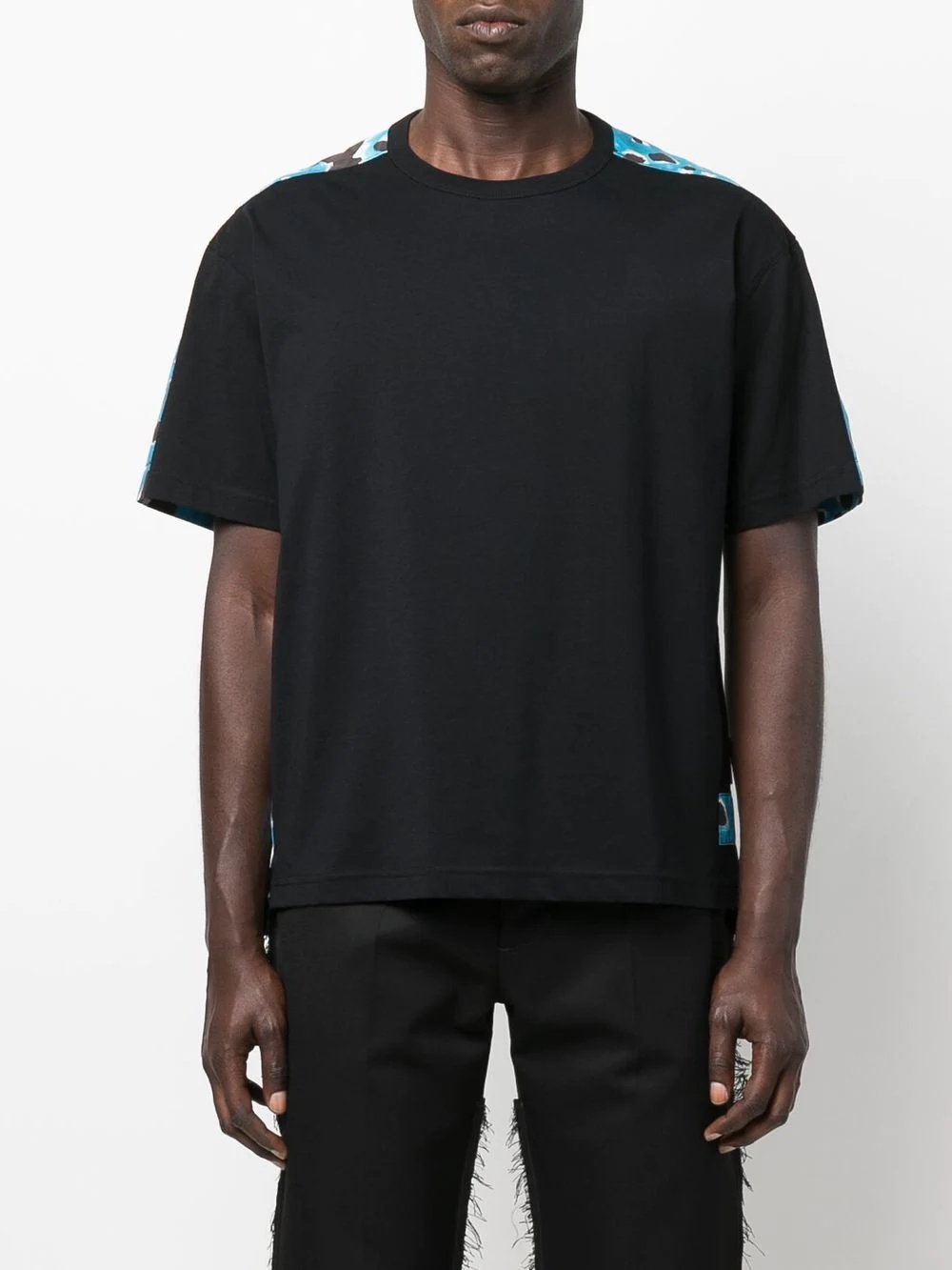 contrast-panel T-shirt - 3