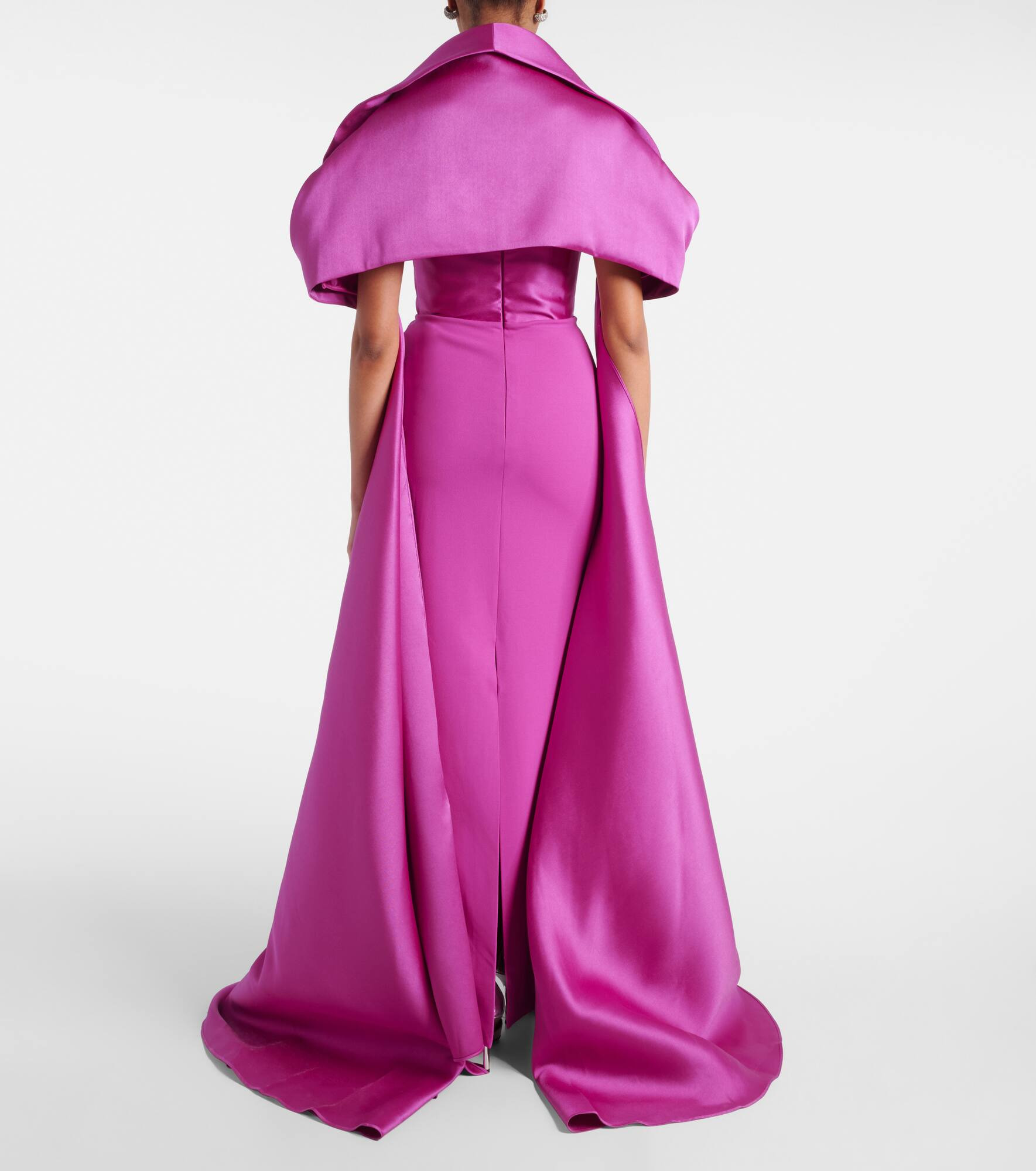 Vera caped satin gown - 3